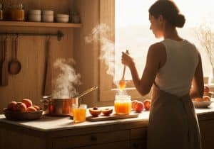 confiture de pêche peu sucrée​