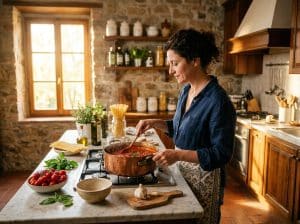 Quelle est la recette de la pate à la tomate italienne ?