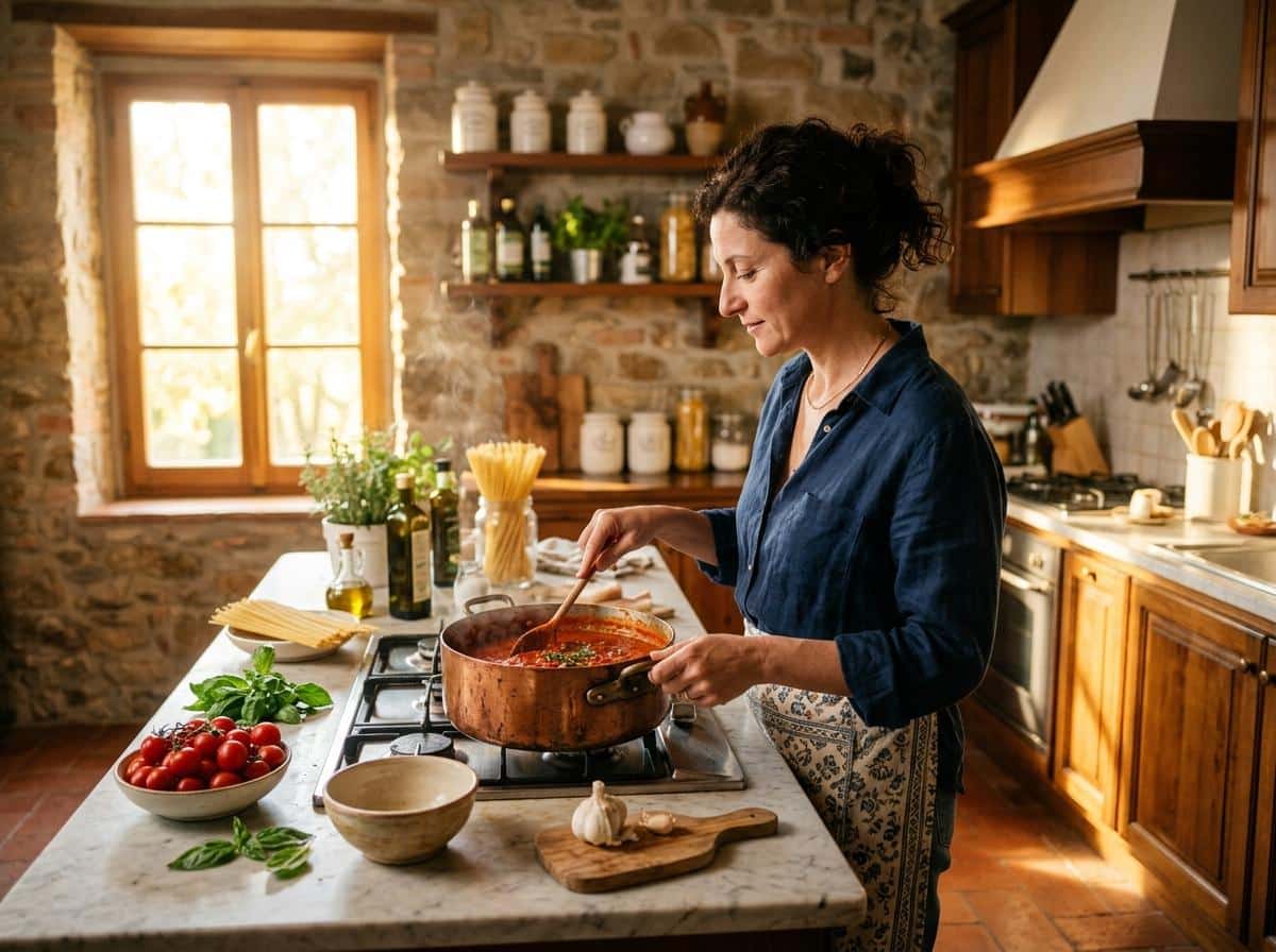 Quelle est la recette de la pate à la tomate italienne ?