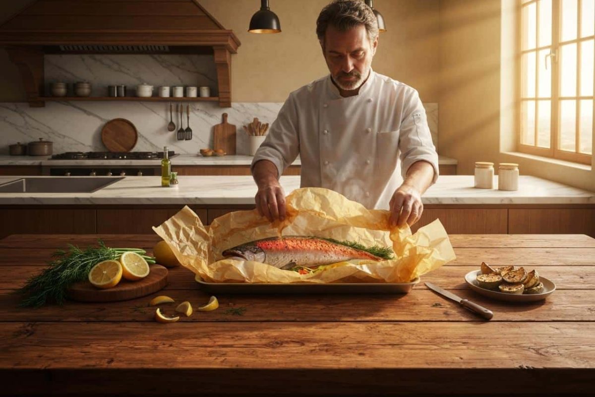 saumon entier au four papillote